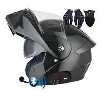 Letetexi Casco Modulare Moto Bluetooth Integrato Certificazione ECE Caschi Modulari Apribili Dual Visor Anti-Fog Caschi, Casco Moto Integrale Full Face Freddo per Uomini Donne 57~64cm