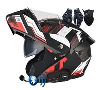 Letetexi Casco Modulare Moto Bluetooth Integrato Certificazione ECE Caschi Modulari Apribili Dual Visor Anti-Fog Caschi, Casco Moto Integrale Full Face Freddo per Uomini Donne 57~64cm