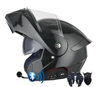 Letetexi Casco Modulare Moto Bluetooth Integrato, Certificazione ECER22.06 Caschi Modulari Apribili Dual Visor Anti-Fog Caschi, Casco Moto Integrale Full Face Freddo per Uomo Dona 57~64cm