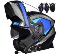 Letetexi Casco Modulare Moto Bluetooth Integrato, Certificazione ECER22.06 Caschi Modulari Apribili Dual Visor Anti-Fog Caschi, Casco Moto Integrale Full Face Freddo per Uomo Dona 57~64cm