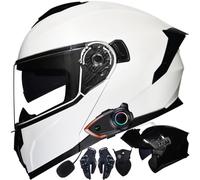 Letetexi Casco Modulare Moto Bluetooth Integrato, Certificazione ECER22.06 Caschi Modulari Apribili Dual Visor Anti-Fog Caschi, Casco Moto Integrale Full Face Freddo per Uomo Dona 54~63cm