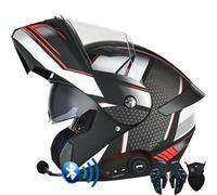 Letetexi Casco Modulare Moto Bluetooth Integrato, Certificazione ECER22.06 Caschi Modulari Apribili Dual Visor Anti-Fog Caschi, Casco Moto Integrale Full Face Freddo per Uomo Dona 57~64cm
