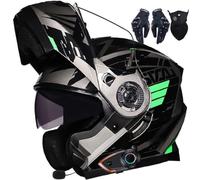 Letetexi Casco Modulare Moto Bluetooth Integrato, Certificazione ECER22.06 Caschi Modulari Apribili Dual Visor Anti-Fog Caschi, Casco Moto Integrale Full Face Freddo per Uomo Dona 57~64cm