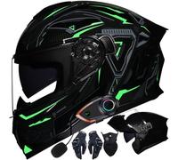 Letetexi Casco Modulare Moto Bluetooth Integrato, Certificazione ECER22.06 Caschi Modulari Apribili Dual Visor Anti-Fog Caschi, Casco Moto Integrale Full Face Freddo per Uomo Dona 54~63cm
