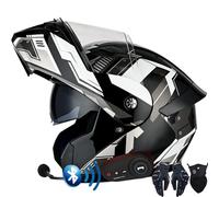 Letetexi Casco Modulare Moto Bluetooth Integrato, Certificazione ECER22.06 Caschi Modulari Apribili Dual Visor Anti-Fog Caschi, Casco Moto Integrale Full Face Freddo per Uomo Dona 57~64cm
