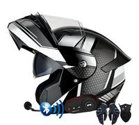 Letetexi Casco Modulare Moto Bluetooth Integrato, Certificazione ECER22.06 Caschi Modulari Apribili Dual Visor Anti-Fog Caschi, Casco Moto Integrale Full Face Freddo per Uomo Dona 57~64cm