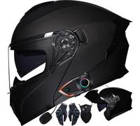 Letetexi Casco Modulare Moto Bluetooth Integrato, Certificazione ECER22.06 Caschi Modulari Apribili Dual Visor Anti-Fog Caschi, Casco Moto Integrale Full Face Freddo per Uomo Dona 54~63cm