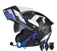 Letetexi Casco Modulare Moto Bluetooth Integrato, Certificazione ECER22.06 Caschi Modulari Apribili Dual Visor Anti-Fog Caschi, Casco Moto Integrale Full Face Freddo per Uomo Dona 57~64cm