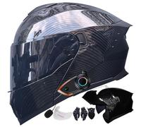 Letetexi Casco Modulare Moto con Bluetooth Integrato Certificato ECE R22.06 Doppia Visiera Anti-Appannamento di Ventilazione Riduzione del Rumore con Visiera Trasparente Omaggio 54-63cm