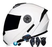 Letetexi Casco Moto Integrato Bluetooth Modulare Flip Full Face Apribile con Doppia Visiera Caschi Speaker Integrato Microfono per Risposta Automatica Donna o Uomo Certificazione ECE