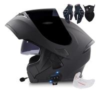 Letetexi Casco Moto Modulare Bluetooth,Casco da Moto Integrato Omologato ECE DOT,Caschi Apribili Doppia Lente Aperta,Anti-Appannamento,Riduzione Rumorosa Leggero per Uomo Donna 57~66CM