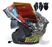 Letetexi Casco Moto Modulare Bluetooth,Casco da Moto Integrato Omologato ECE DOT,Caschi Apribili Doppia Lente Aperta,Anti-Appannamento,Riduzione Rumorosa Leggero per Uomo Donna 57~66CM