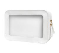 LETGO Trousse trasparenti per il trucco, approvate dalla TSA, con cerniera, organizer trasparente per trucchi da viaggio, borse trasparenti per cosmetici per donne e uomini (C-beige)