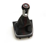 Letgoing Pomello del cambio manuale per auto, con ghetta, kit di cuciture a 5/6 velocità, in plastica resistente e similpelle, per je-tta 5/6 Golf 5 Golf 6 MK5/MK6 2005-2014 5K0711113 (Stile A)