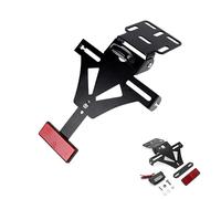 Letgoing Portatarga Universale per Moto con Luci e Indicatori LED Alluminio CNC Adatto per CB650R CBR650R YZF R1 R3 R6 R25 MT07 Z800 La maggior parte delle moto (ordinario)