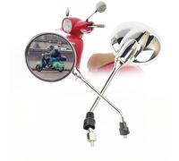 Letgoing Specchietti rotondi Specchietti laterali Moto 360° Regolabile Universale 8mm Cromato Specchietti Manubrio Per Moto Scooter E-bike Ve&spa Primavera sprint 150 GTS 300