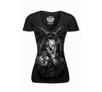 Lethal Angel Hand Of Doom Teschio Viso Ali Gotico Punk Scollo V T Shirt LA20552