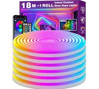 LETIANPAI Striscia LED al neon, 18 m, flessibile al neon, controllo con app/remote, IP65 Outdoor RGB Neon Lights Waterproof,Music Sync Gaming LED Neon Strip Lights for Bedroom Indoor,Multiple Modes