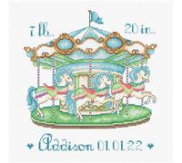 Letistitch Set per punto croce "Baby carousel boy", schema per il conteggio, 16,