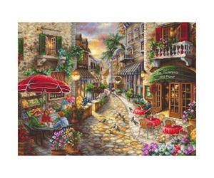 Letistitch Set per punto croce "Prima serata ad Avola", schema per il conteggio,