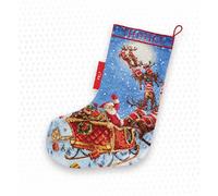 Letistitch Set punto croce "Calza di Natale". La renna sulla strada", schema di