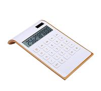 【 Letitfly 】 calcolatrice, Office/Home Electronics, Dual, con display LCD calcolatrice da tavolo, a energia solare, inclinata inclinata design, nero Slim2 White.
