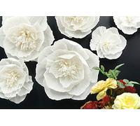 Letjolt Decorazioni floreali in carta bianca per parete, festa di compleanno, Pasqua, sfondo matrimonio, baby shower, addio al nubilato, decorazione da parete per asilo nido (set da 6)