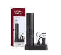 LETJUM Cavatappi Elettrico Ricaricabile per Vino, Apribottiglie Automatico Professionale 5 in 1 con Base, Versatore Antigoccia, Tappo per Vuoto e Taglierina