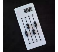 LeTkingok Controller CC con Display Digitale, Controller MIDI a 4 Tracce con Fader Lungo per DAW (Bianco)