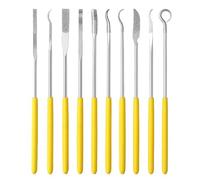 LeTkingok Kit di Lime Diamantate a Forma Speciale da 150 Maglie, Set di Smussatura in Giada con Stampo in Metallo a Gomito Piatto da 10 Pezzi