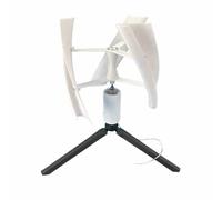 LeTkingok Mini Generatore Eolico, Motore Generatore DC Senza Spazzole Ad Asse Verticale con Pala Della Ventola Pal Stampato in 3D con Base Fissa con Staffa Triangolare