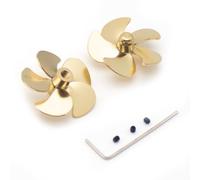 LeTkingok Set di Eliche in Ottone M3, Diametro 28MM 5 Pale Puntello in Metallo Modifica Statica in Parti Dinamiche per Modello di Nave Barca RC Fai Da Te