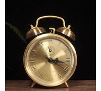 LeTkingok Sveglia Meccanica a Carica Manuale in Ottone Massiccio Stile Vintage