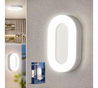 Letlit 12W LED Applique da Esterno, IP65 Luce da Paratia per Bagno Piccola, Lampada da Soffitto a LED 1200LM 4000K Luce da Portico per Interni, Esterni, Corridoio, Cantina, Giardino, Garage