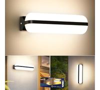 Letlit 20W Applique da Parete LED Interno - 1 Pezzi Nero, IP65 Lampada da Esterno a Parete Moderna, 2000LM 4000K Luci Up-and-Down Illuminazione, Luce Bagno da Muro per Corridoio Garage Giardino Scale