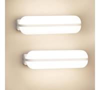 Letlit 20W Applique da Parete LED Interno - 2 Pezzi Bianco, IP65 Lampada da Esterno a Parete Moderna, 2000LM 4000K Luci Up-and-Down Illuminazione, Luce Bagno da Muro per Corridoio Garage Scale