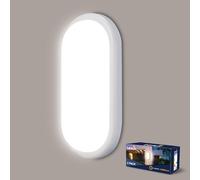 Letlit Plafoniera da Esterno, 18W 1800LM Applique Led da Parete Interno, IP65 Impermeabile Lampada Soffitto Ovale Luci, 4000K Applique Bagno Luce per Balcone Scale Corridoio Garage, 1 Pezzo