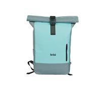 LETO Rolltop, zaino da donna e da uomo, unisex, impermeabile, con scomparto per laptop, zaino da viaggio, elegante zaino da viaggio per università, lavoro, città, viaggi, escursioni, Verde-grigio,