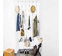 LeTOMA Appendiabiti in corda di 100% cotone con ganci per appendere al soffitto e alla parete in design industriale bianco - Pratico, elegante, salvaspazio - 1x appendiabiti marittimo 180 cm e 5 ganci