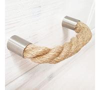 LeTOMA Maniglia per mobili in corda di iuta da 256 mm, 100% naturale, resistente maniglia per cassettiera in juta, per armadio, cassetto, porta, maniglia per cassetto in corda in stile marinaresco