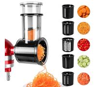 LETOMS Inserto per mixer KitchenAid, grattugia per formaggio, tagliaverdure per KitchenAid, accessori da taglio con 5 lame