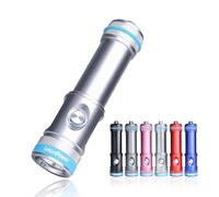 LetonPower Tynny-13se torcia subacquea 2200 lumen, 6 modalità di Torcia led subacquea, torcia sub con batteria ricaricabile e ricarica Type-C per torcia subacquea professionale (Argento)