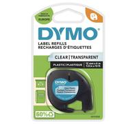 Letratag Nastro Etichetta 12mm X 4m Nero Su Trasparente Plastica - 12267
