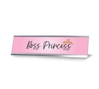 Letrero de escritorio ""Princesa Jefa"" de Signs ByLITA (5 x 20 cm)