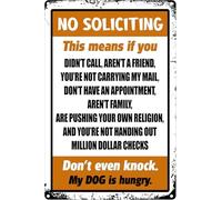 Letrero de hojalata con texto "No se permite solicitar", decoración divertida, "Ni siquiera llames", "Mi perro tiene hambre", para el hogar, la cocina, el bar, el garaje, póster retro vintage de 8 x