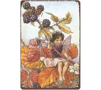 Letrero de hojalata retro "El Hada de las Moras", diseño de hadas de las flores, novedoso, para dormitorio, vintage, divertido, decoración de pared, regalo artístico para mujeres y hombres, 20 x 30 c