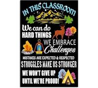 Letreros de metal con las reglas del aula, carteles retro para decoración de habitaciones, clubes, decoración de pared para el hogar, citas inspiradoras para niños, regalo para mujeres y hombres, 8 x