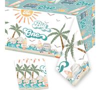 Letromp 3 PC surf 1 compleanno FORMI PARTICHI CABELLO RAGAZZO 54IN X 108IN Surfing the Big One Tablecovers per Summer Beach Theme Boys Surfing Firs