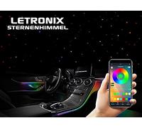 LETRONIX RGB LED Auto Sternenhimmel Sterne Lichtleiter Himmel Ambientebeleuchtung mit App Steuerung (Set da 6 con 610 Stelle)