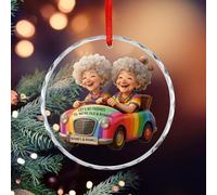 Let's Be Friends 'Til We're Old and Bonkers Ornamento personalizzato dell'amicizia Ornamento in vetro personalizzato vecchio amico, divertente regalo dell'amicizia per bestie e nonni